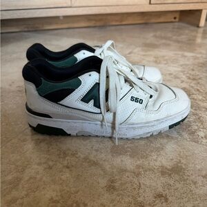 New Balance 550 White and Green Shoes